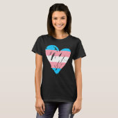 Transgender Pride Cute Heart Flag T-shirt (Voorkant volledig)