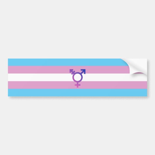 Transgender Pride en Symbool Bumpersticker (Voorkant)