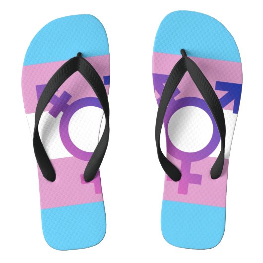 Transgender Pride en Symbool Teenslippers (Voetbed)