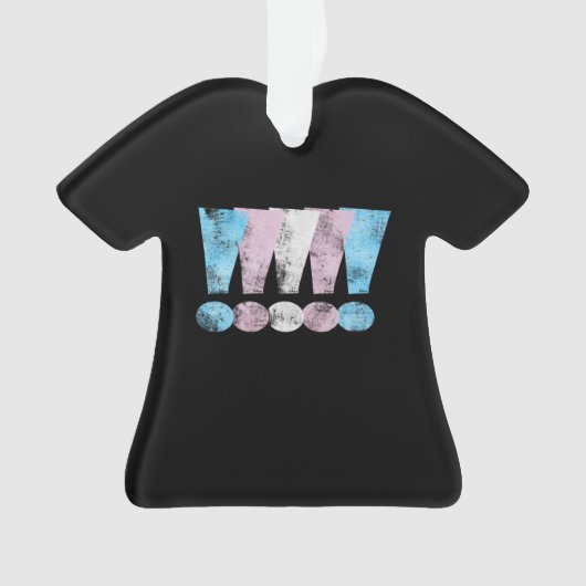 Transgender Pride Exclamatiepunten Ornament (voorkant)