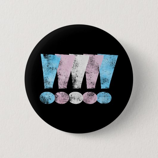 Transgender Pride Exclamatiepunten Ronde Button 5,7 Cm (Voorkant)
