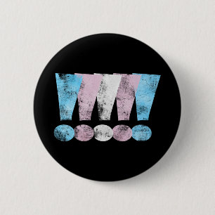 Transgender Pride Exclamatiepunten Ronde Button 5,7 Cm