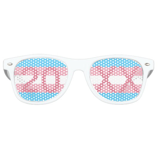 Transgender Pride-feestjaar Witte Douane Retro Zonnebril (Voorkant)