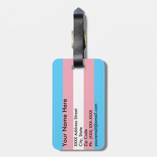 Transgender Pride Flag Bagagelabel (Achterkant verticaal)