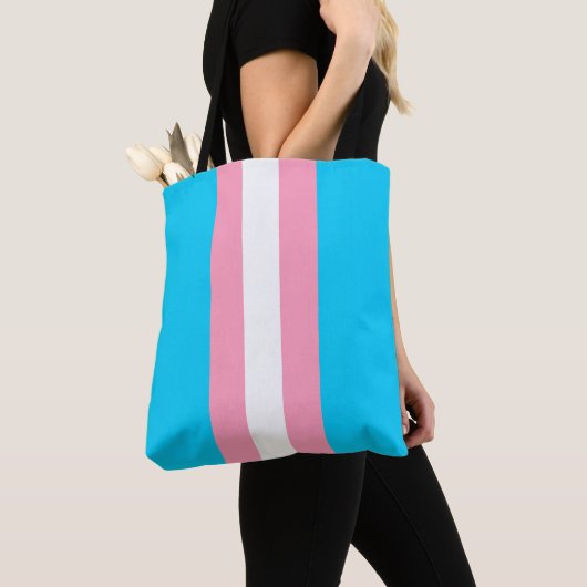 Transgender Pride Flag Bewerkbare tekst Tote Bag (Dichtbij)