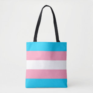 Transgender Pride Flag Blauw Roze Witte Strepen Tote Bag