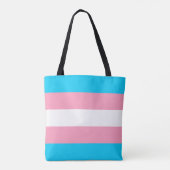Transgender Pride Flag Blauw Roze Witte Strepen Tote Bag (Achterkant)