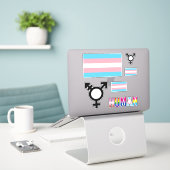 Transgender Pride Flag Coutout stickers (Laptop op bureau)