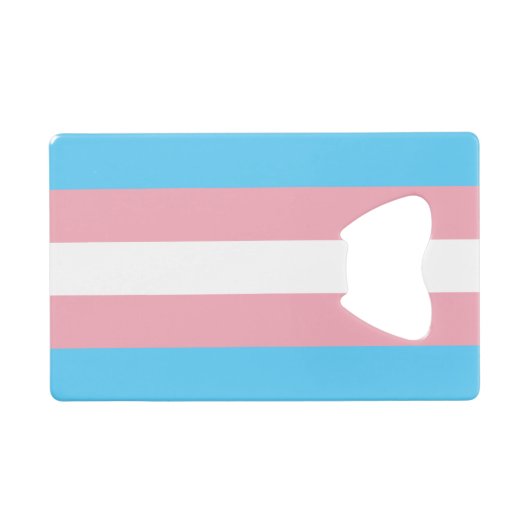 Transgender Pride Flag Creditkaart Flessenopener (Voorkant (Horizontaal))
