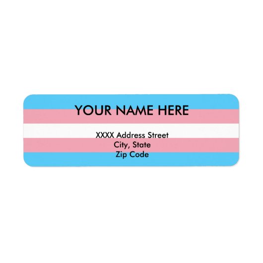 Transgender Pride Flag Etiket (Voorkant)