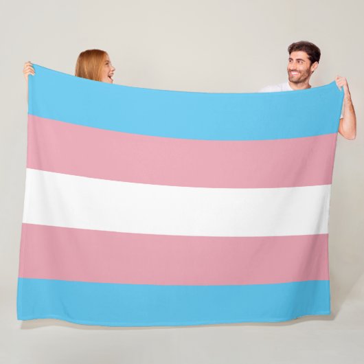 Transgender Pride Flag Fleece Deken (In situ)