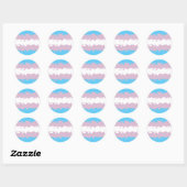 Transgender Pride Flag (Fuzzy) Ronde Sticker (Vel)