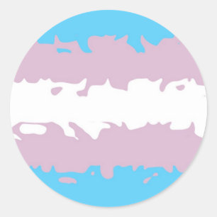Transgender Pride Flag (Fuzzy) Ronde Sticker