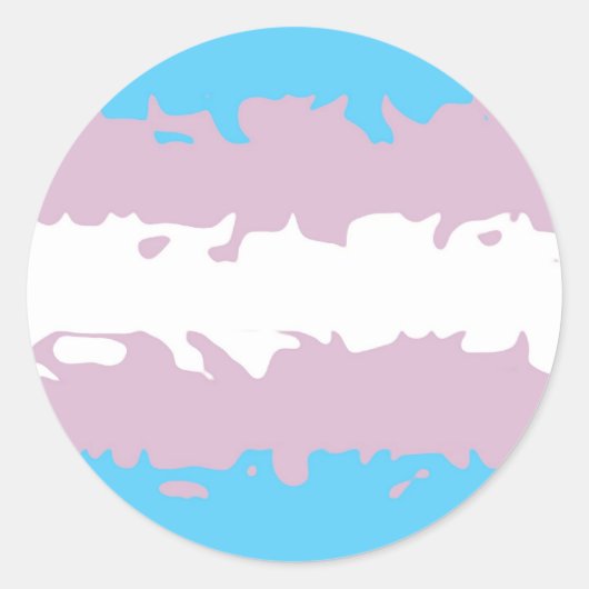 Transgender Pride Flag (Fuzzy) Ronde Sticker (Voorkant)