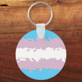 Transgender Pride Flag (Fuzzy) Sleutelhanger (Voorkant)