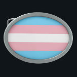 Transgender Pride Flag Gesp<br><div class="desc">De Transgender Pride Flag werd in 1999 opgericht door de Amerikaanse trans-vrouw Monica Helms en werd in 2000 voor het eerst getoond op een parade in Phoenix, Arizona, Verenigde Staten. De vlag vertegenwoordigt de transgendergemeenschap en bestaat uit vijf horizontale strepen: twee lichtblauw, twee roze, en één wit in het centrum....</div>