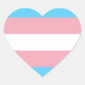 Transgender Pride Flag Hart Sticker (Voorkant)