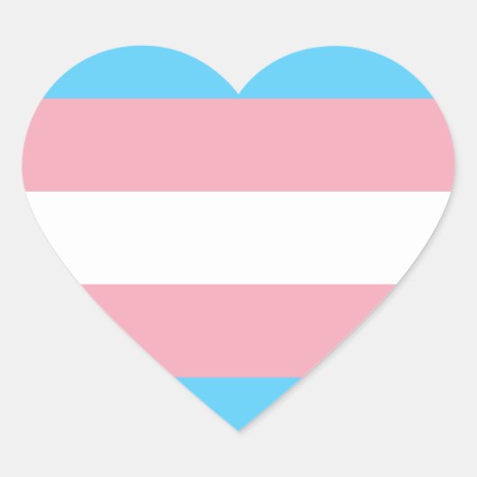 Transgender Pride Flag Hart Sticker (Voorkant)