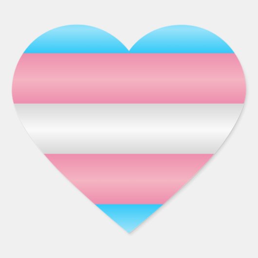 Transgender Pride Flag Hart Sticker (Voorkant)