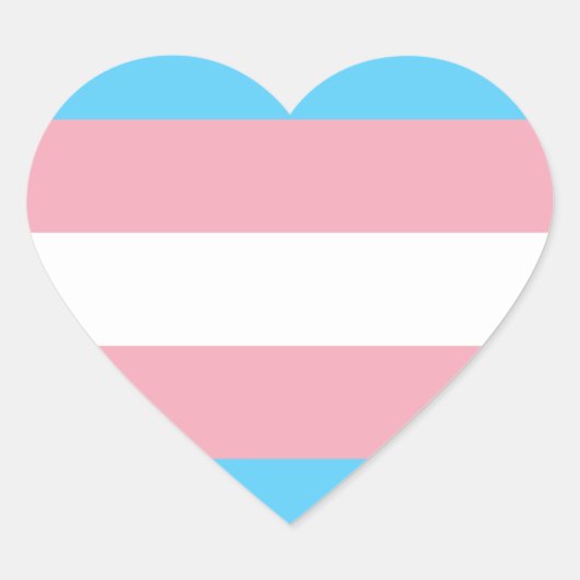 Transgender Pride Flag Hart Sticker (Voorkant)