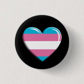 Transgender Pride Flag Heart Shaped Ronde Button 3,2 Cm (Voorkant)
