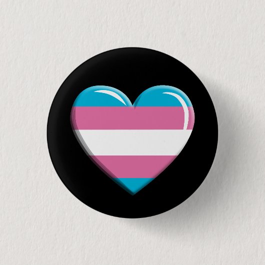 Transgender Pride Flag Heart Shaped Ronde Button 3,2 Cm (Voorkant)