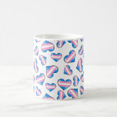 Transgender Pride Flag Hearts Coffee Mok (Center)