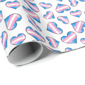 Transgender Pride Flag Hearts Wrapping Paper Cadeaupapier (Rol Hoek)