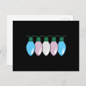 Transgender Pride Flag kerstlampjes Briefkaart (Voorkant / Achterkant)