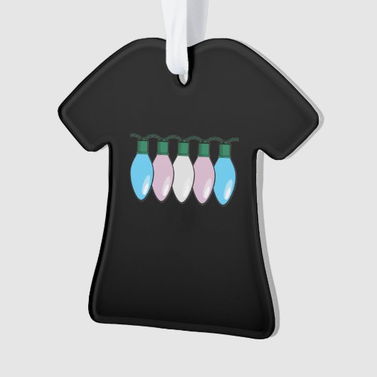 Transgender Pride Flag kerstlampjes Ornament (voorkant)