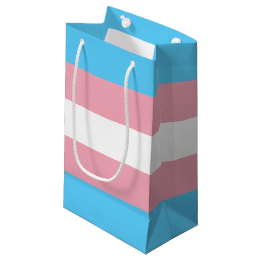 Transgender Pride Flag Klein Cadeauzakje (Voorkant Gekanteld)