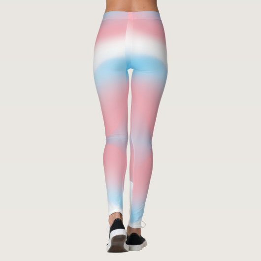 Transgender Pride Flag Kleur Swirl Leggings (Achterkant)