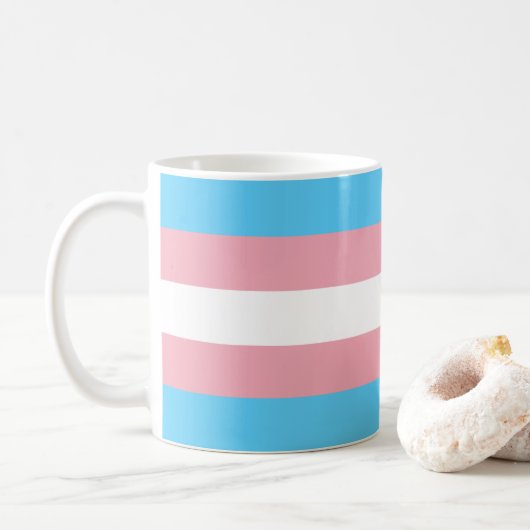 Transgender Pride Flag Koffiemok (Met donut)