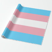 Transgender Pride Flag LGBTQ gestreept roze patroo Cadeaupapier (Uitgerold)