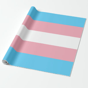 Transgender Pride Flag LGBTQ gestreept roze patroo Cadeaupapier