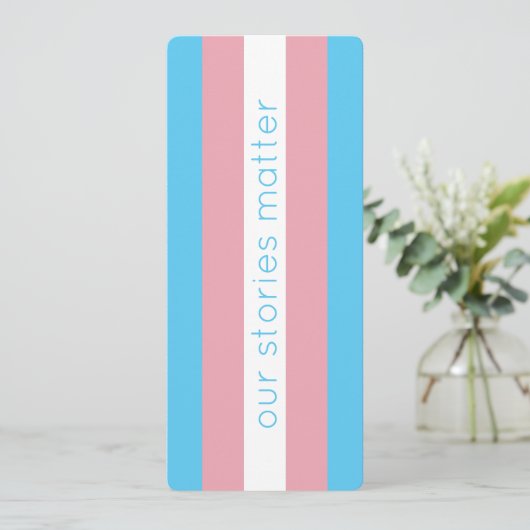 Transgender Pride Flag LGBTQ Typografie Bladwijzer (Staand voorkant)