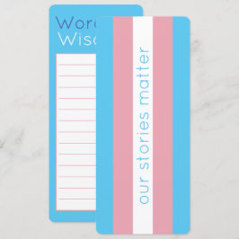 Transgender Pride Flag LGBTQ Typografie Bladwijzer