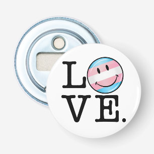 Transgender Pride Flag Love Button Flesopener