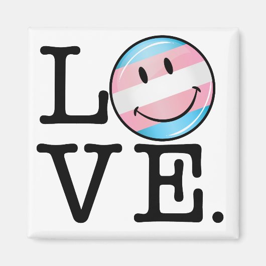 Transgender Pride Flag Love Magneet (Voorkant)