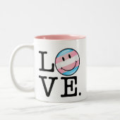 Transgender Pride Flag Love Tweekleurige Koffiemok (Links)