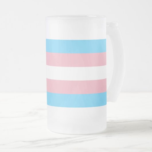 Transgender Pride Flag Matglas Bierpul (Voorkant rechts)