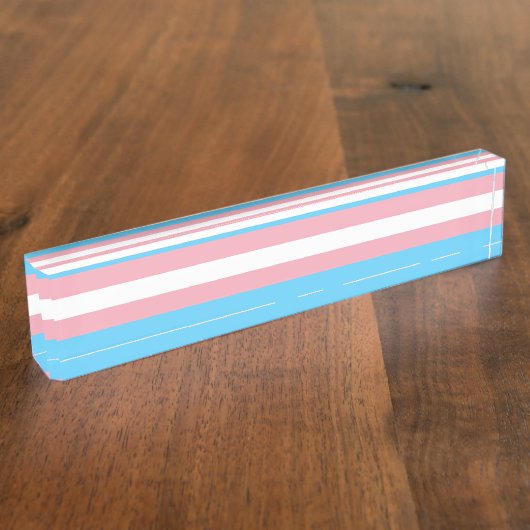 Transgender Pride Flag Naambordje (Zijkant)
