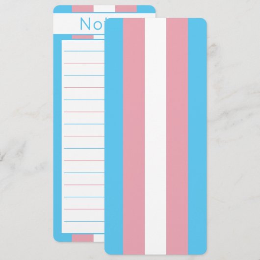 Transgender Pride Flag Pink Blue Notes Bladwijzer (Voorkant / Achterkant)