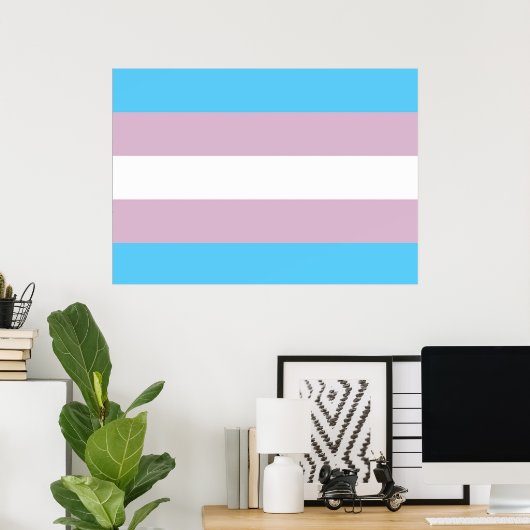 Transgender Pride Flag Poster (Thuiskantoor)
