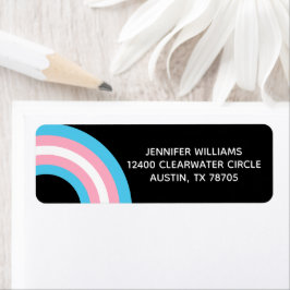 Transgender Pride Flag Rainbow Cute Return-adres Etiket