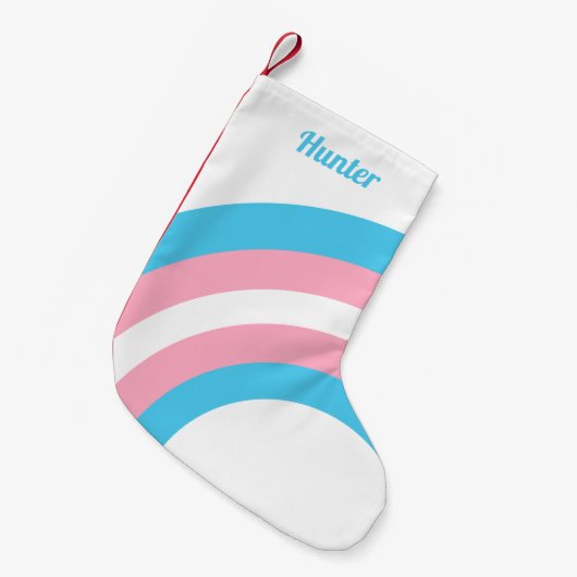 Transgender Pride Flag Rainbow Gepersonaliseerd Kleine Kerstsok (Voorkant (Hangend))