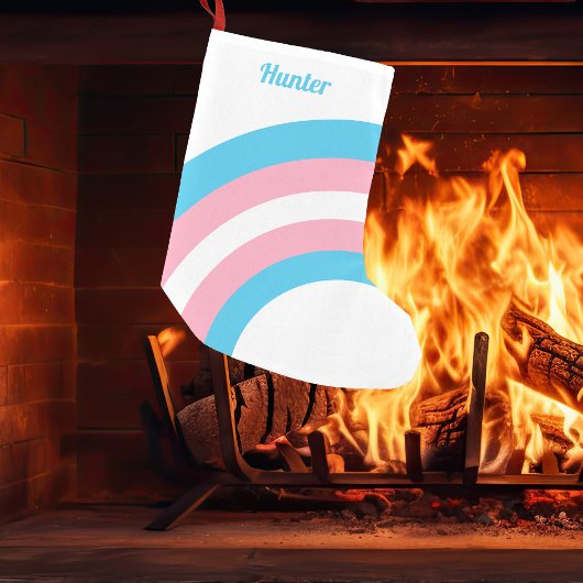 Transgender Pride Flag Rainbow Gepersonaliseerd Kleine Kerstsok