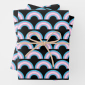 Transgender Pride Flag Rainbow Pattern Black Inpakpapier Vel (In situ)