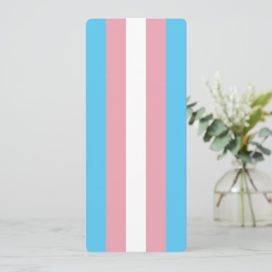 Transgender Pride Flag Roze Blauw Bladwijzer (Staand voorkant)