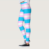 Transgender Pride Flag - roze, blauw, witte streep Leggings (Links)